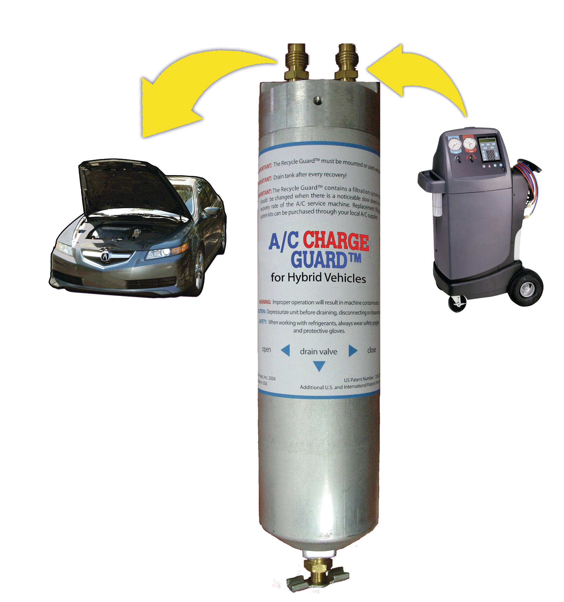 A/C Airsept AIR72161 A/C Charge Guard Silver White A/C Airsept AIR72161 A/C Charge Guard Silver White